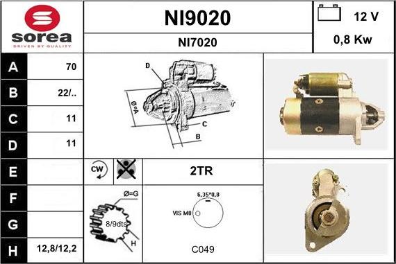 SNRA NI9020 - Стартер unicars.by