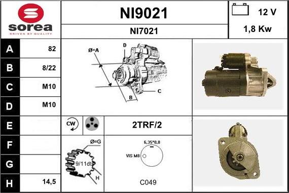 SNRA NI9021 - Стартер unicars.by