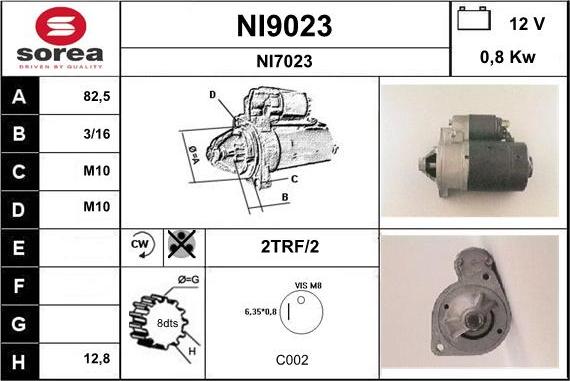 SNRA NI9023 - Стартер unicars.by