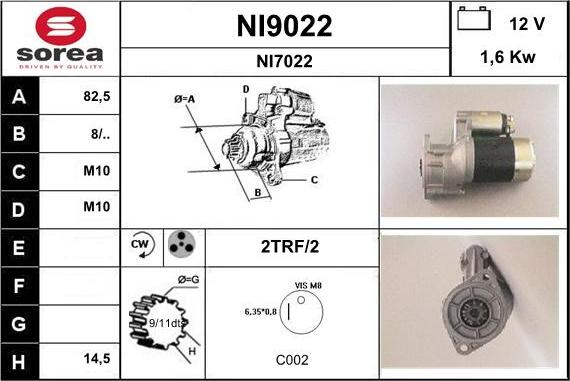 SNRA NI9022 - Стартер unicars.by