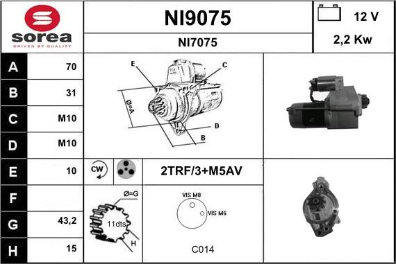 SNRA NI9075 - Стартер unicars.by