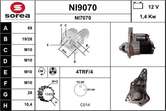 SNRA NI9070 - Стартер unicars.by