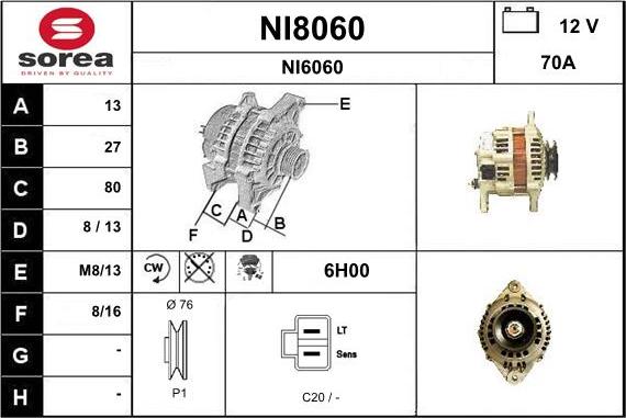 SNRA NI8060 - Генератор unicars.by