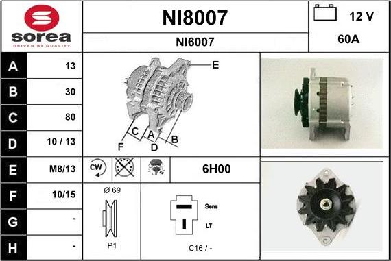 SNRA NI8007 - Генератор unicars.by