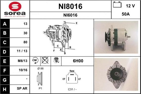 SNRA NI8016 - Генератор unicars.by