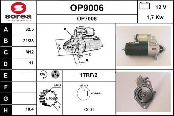 SNRA OP9006 - Стартер unicars.by