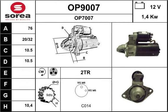 SNRA OP9007 - Стартер unicars.by