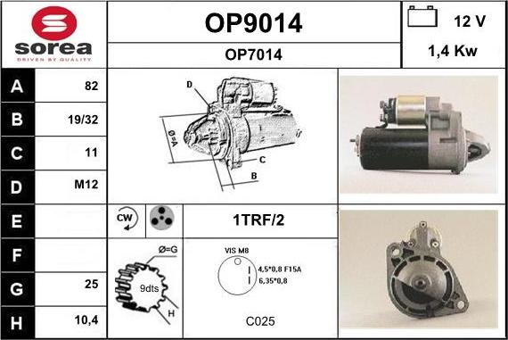 SNRA OP9014 - Стартер unicars.by