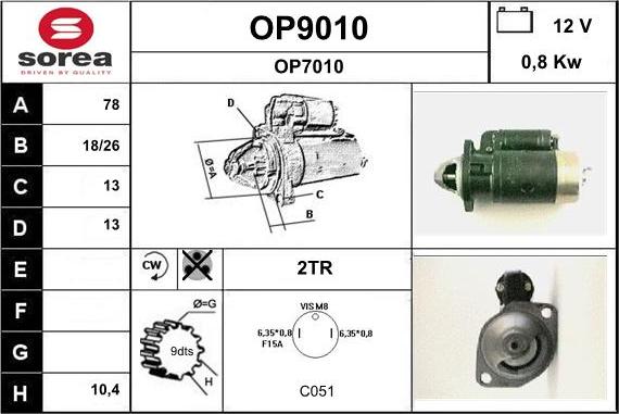 SNRA OP9010 - Стартер unicars.by