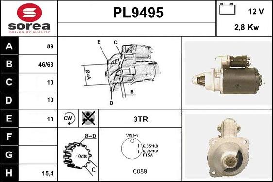 SNRA PL9495 - Стартер unicars.by