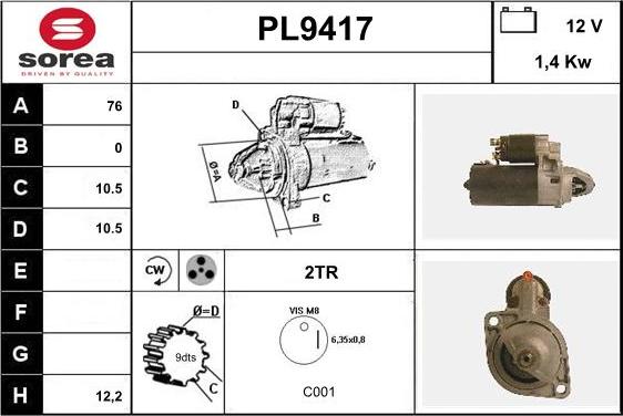 SNRA PL9417 - Стартер unicars.by