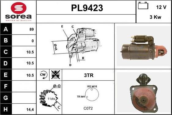 SNRA PL9423 - Стартер unicars.by