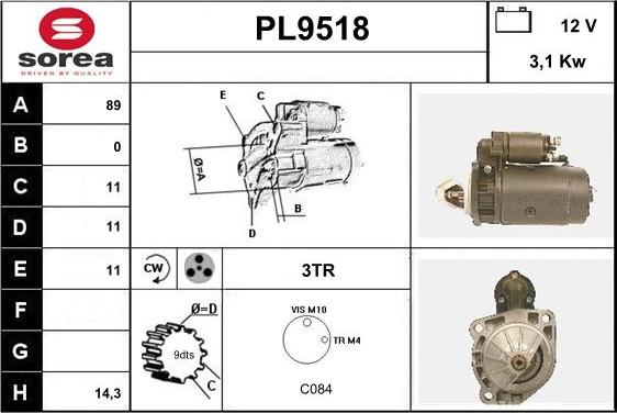 SNRA PL9518 - Стартер unicars.by