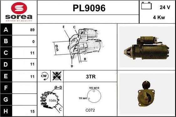 SNRA PL9096 - Стартер unicars.by