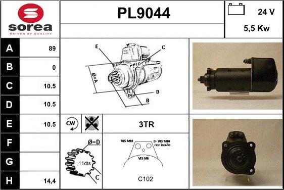 SNRA PL9044 - Стартер unicars.by