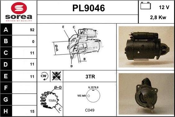 SNRA PL9046 - Стартер unicars.by