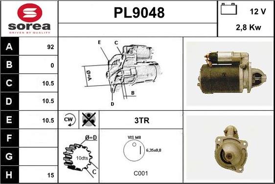 SNRA PL9048 - Стартер unicars.by