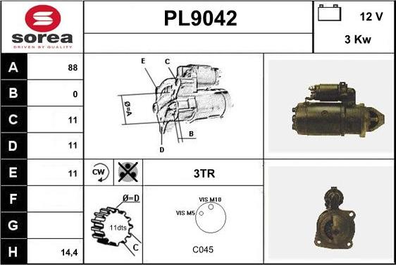 SNRA PL9042 - Стартер unicars.by