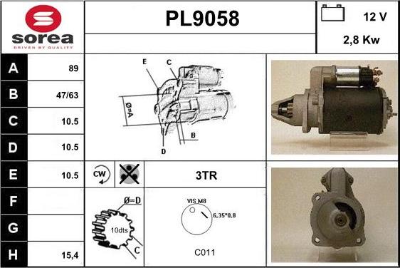 SNRA PL9058 - Стартер unicars.by