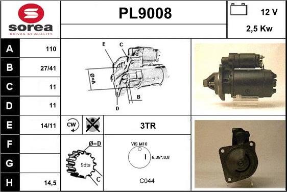 SNRA PL9008 - Стартер unicars.by