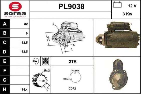 SNRA PL9038 - Стартер unicars.by