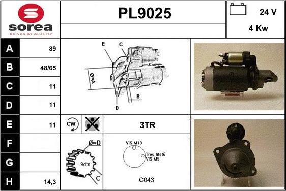 SNRA PL9025 - Стартер unicars.by