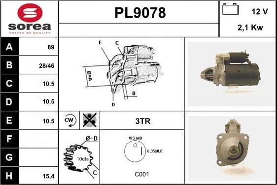 SNRA PL9078 - Стартер unicars.by