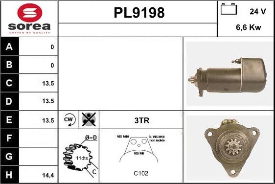 SNRA PL9198 - Стартер unicars.by