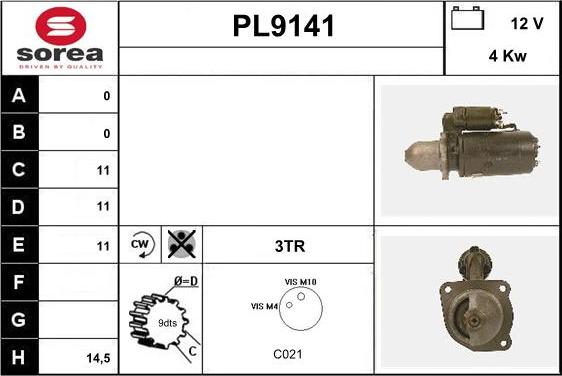 SNRA PL9141 - Стартер unicars.by