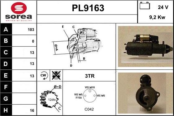 SNRA PL9163 - Стартер unicars.by