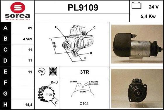 SNRA PL9109 - Стартер unicars.by