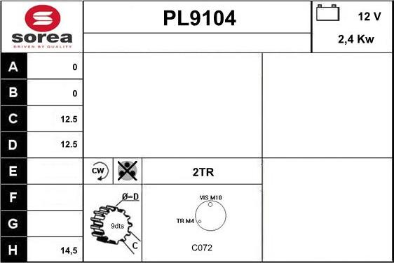 SNRA PL9104 - Стартер unicars.by