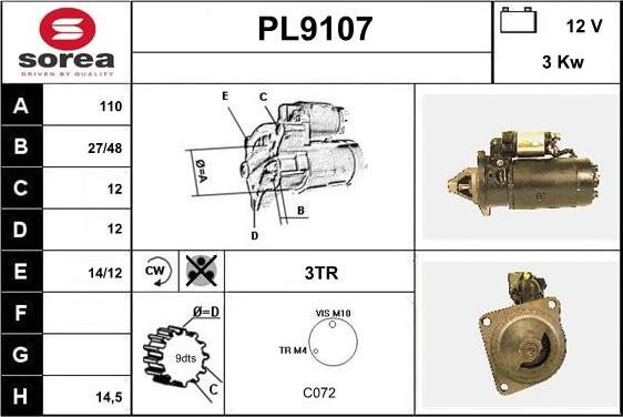 SNRA PL9107 - Стартер unicars.by