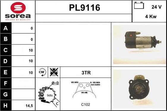 SNRA PL9116 - Стартер unicars.by