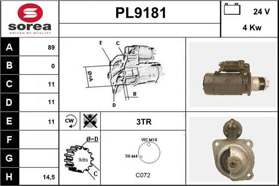 SNRA PL9181 - Стартер unicars.by