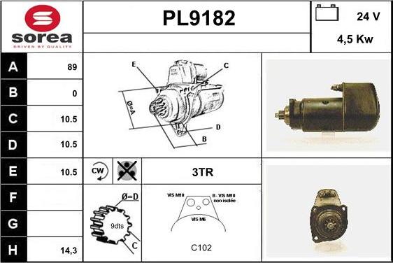 SNRA PL9182 - Стартер unicars.by