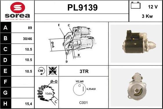 SNRA PL9139 - Стартер unicars.by