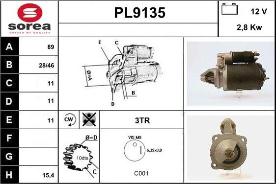 SNRA PL9135 - Стартер unicars.by