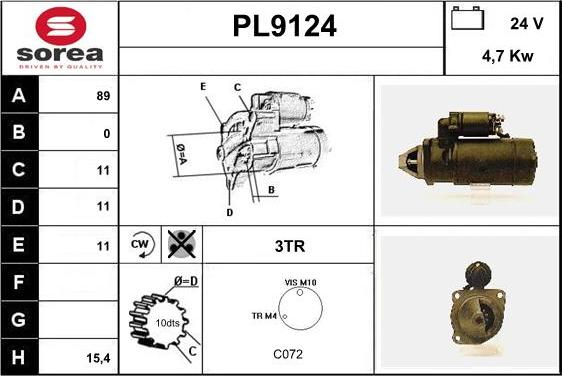 SNRA PL9124 - Стартер unicars.by