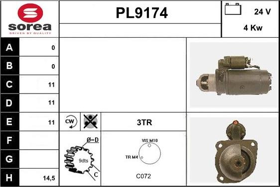 SNRA PL9174 - Стартер unicars.by