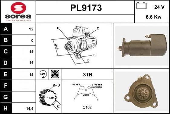 SNRA PL9173 - Стартер unicars.by