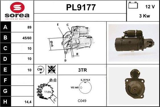 SNRA PL9177 - Стартер unicars.by