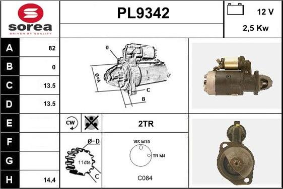 SNRA PL9342 - Стартер unicars.by