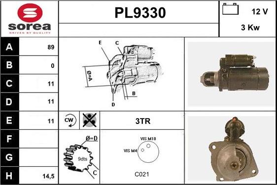 SNRA PL9330 - Стартер unicars.by