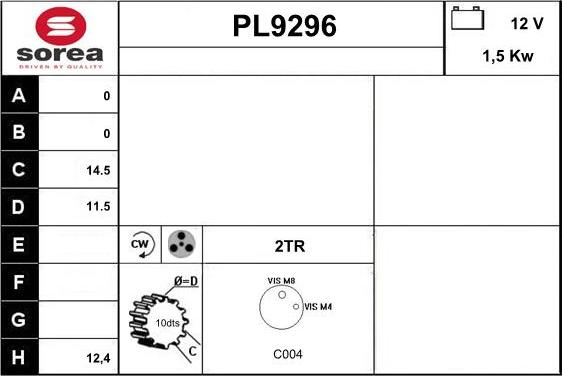 SNRA PL9296 - Стартер unicars.by