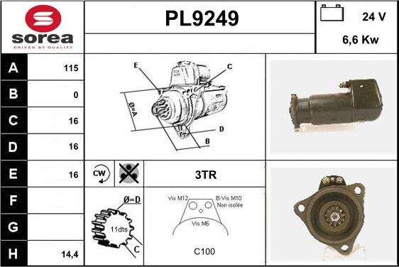 SNRA PL9249 - Стартер unicars.by