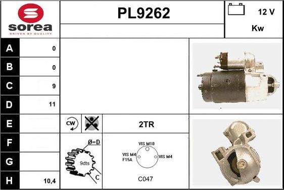 SNRA PL9262 - Стартер unicars.by