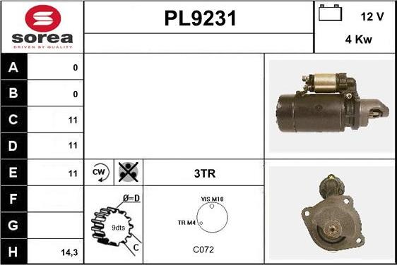 SNRA PL9231 - Стартер unicars.by