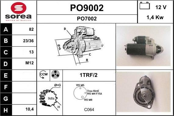 SNRA PO9002 - Стартер unicars.by