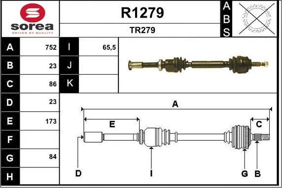 SNRA R1279 - Приводной вал unicars.by